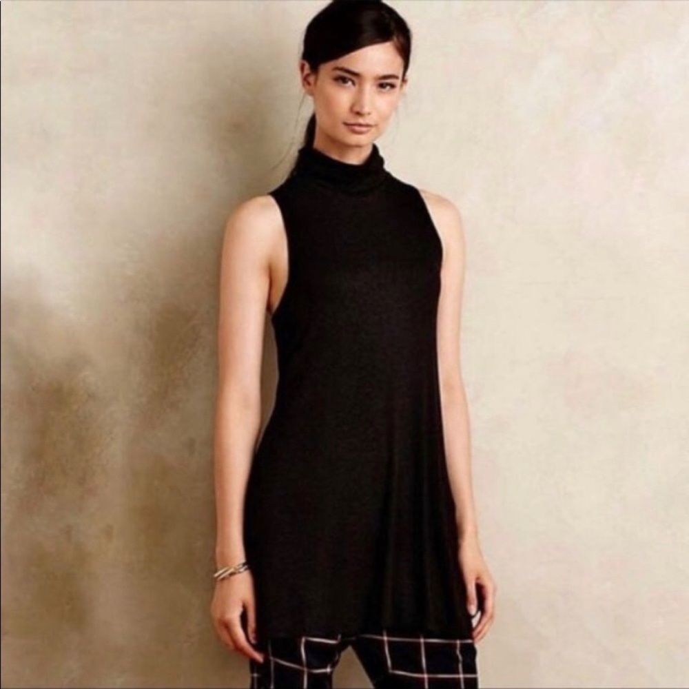 Anthropologie Postage Stamp sleeveless turtleneck tunic